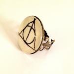 Deathly Hallows Antiqued Bronze Book Page Ring